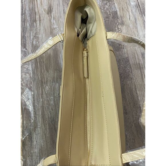 Cavalli Class Sandra Tan Almond Shopper Tote Bag Purse - Picture 6 of 9